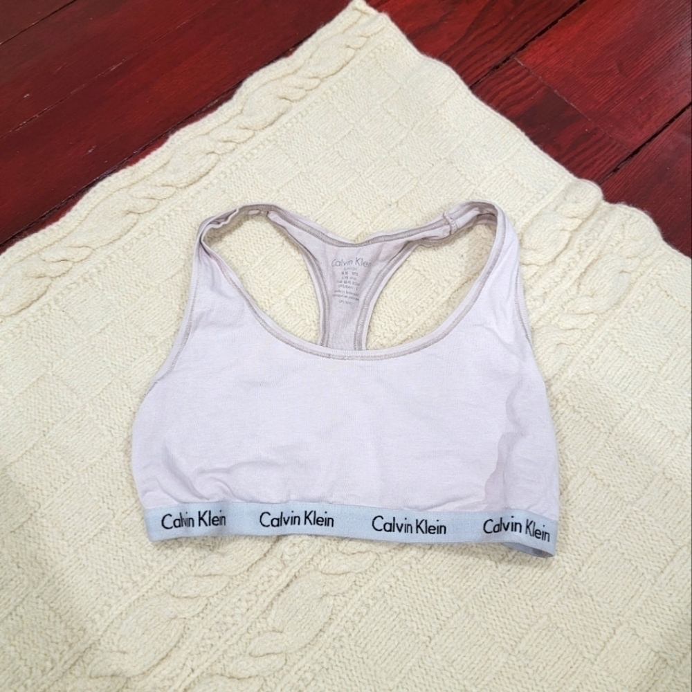 Calvin Klein Racerback Sports Comfy Bra Light Pink size Small